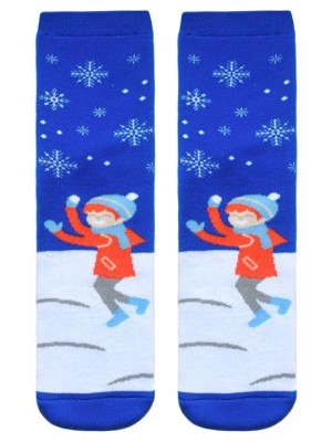 Махровые женские носки с рисунком в виде мальчика  Лапландия 