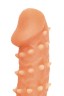 Телесная закрытая насадка с пупырышками Cock Sleeve 005 Size M - 15,6 см.