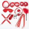 Красный БДСМ-набор «Оки-Чпоки» из 11 предметов