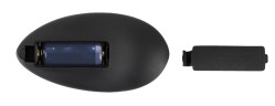 Черная анальная пробка с шейкером и вибрацией - 14 см.