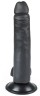 Черный фаллоимитатор-реалистик на присоске - 16,5 см.
