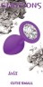 Малая фиолетовая анальная пробка Emotions Cutie Small с прозрачным кристаллом - 7,5 см.